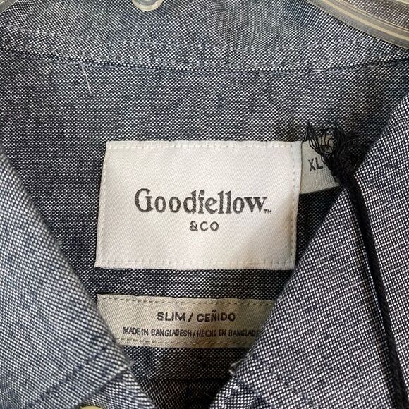 Goodfellow Northrop Grey Slim Fit Casual Button Up Dress Shirt - Picture 3 of 5